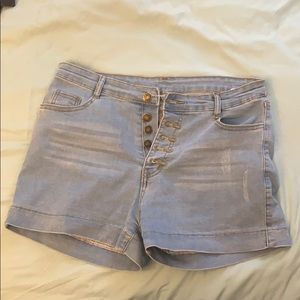 high waisted jean shorts